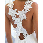 Women Embroidered Backless Lace Chiffon